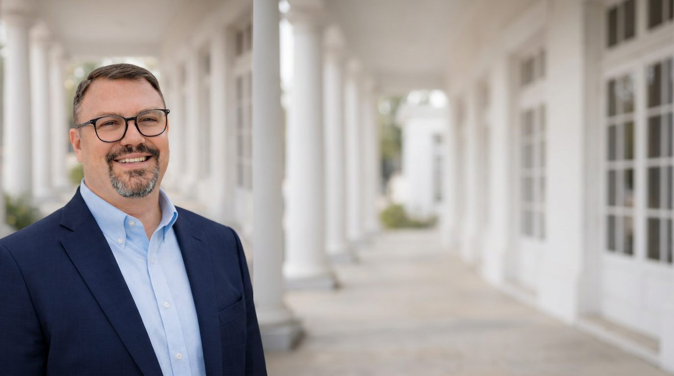 Brent Helms, attorney at Helms Law Group, photographed outdoors in Fairhope, Alabama.